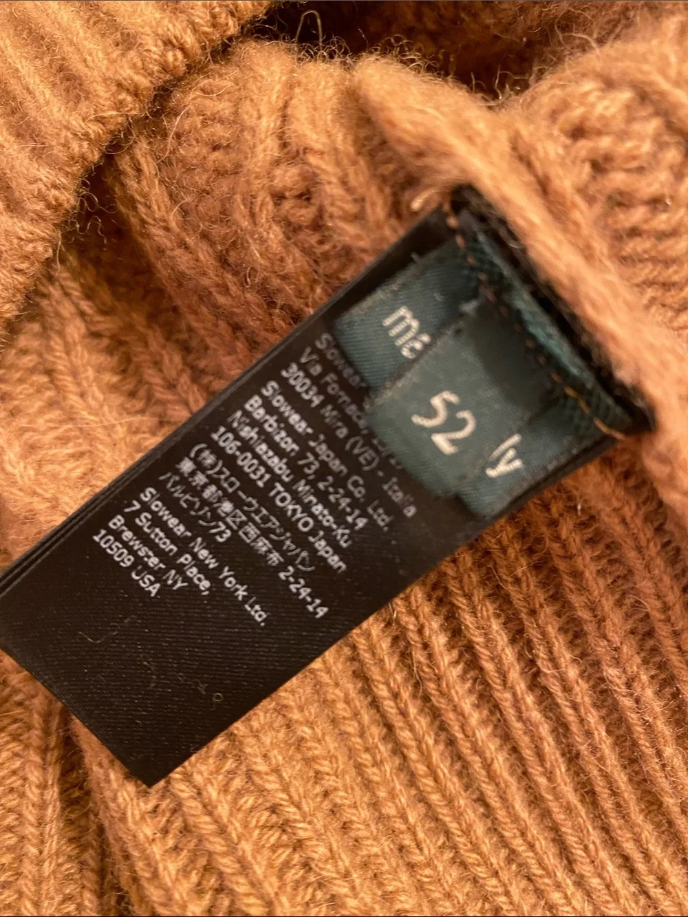 Zanone Alpaca Virgine Wool Men's Cable Crewneck Sweater - Brown. Size 52